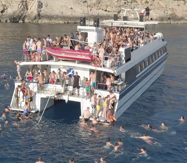 Rear of the boat used for magaluf boat party cruise