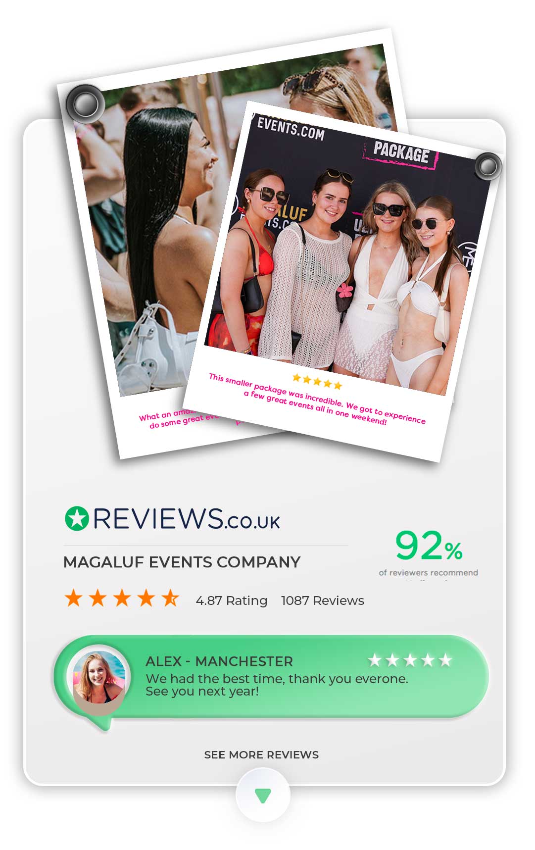 Magaluf Events Review Essential Package