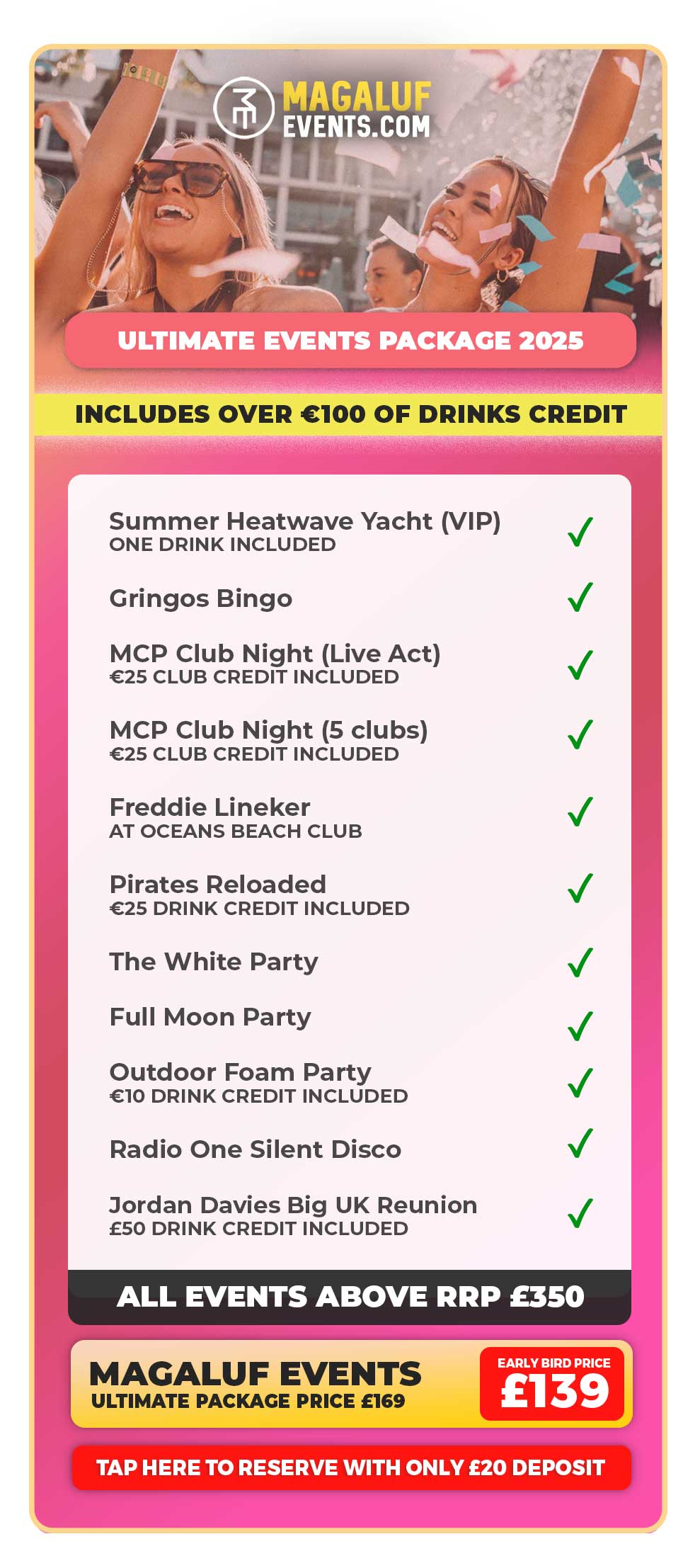 Magaluf Events Grid