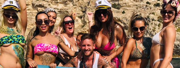 sunset boat party tourists