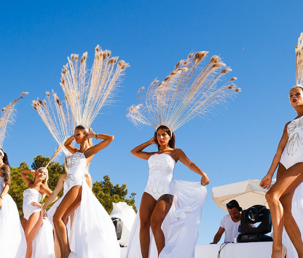 white party dancers